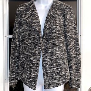 Loft black white knit tweed blazer small/petite